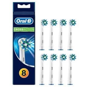Oral B Cross Action ORAEB50B8 White Electric Toothbursh Replacement Heads 8Pcs