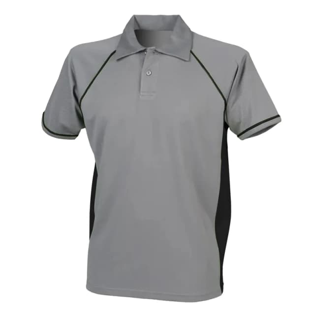 Finden & Hales Mens Piped Performance Sports Polo Shirt in Mid Grey Size: XS Mid Grey Male XS