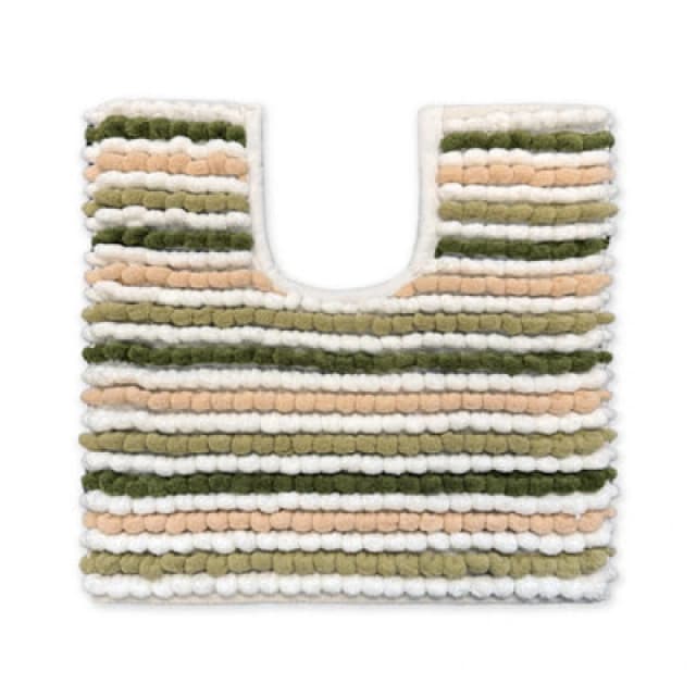 Allure Bath Fashions Striped Chunky Bobble Pedestal Mat - Green