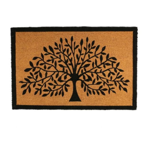 Nicola Spring Coir Door Mat - 90 X 60Cm - Tree Of Life - Indoor Outdoor Floor Mat Dirt Trapper Rug Non Slip Backing Doormat