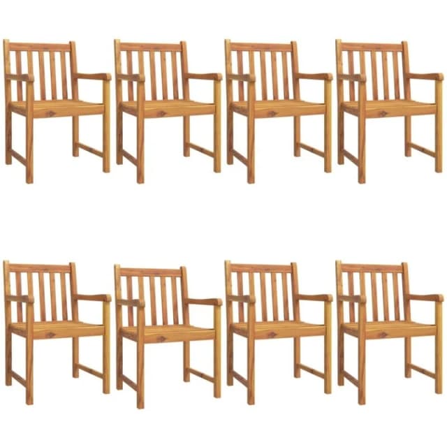 vidaXL Garden Chairs 8 pcs 56x55.5x90cm Solid Wood Acacia, Brown 3206274