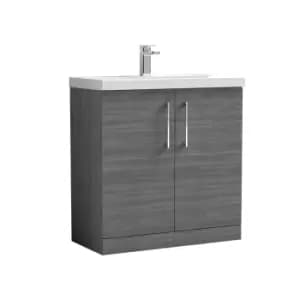 Nuie Arno 800mm Floor Standing 2 Door Vanity & Basin 1 Anthracite