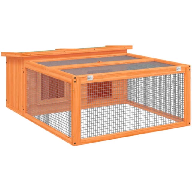 VIDAXL Vidaxl - Rabbit Hutch Brown 117.5x97x47.5cm Solid Wood Pine 172286