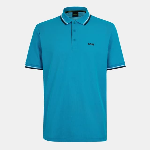 Boss Mens Paddy Short-Sleeve Polo Shirt - Blue Male S