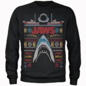 Jaws Fairisle Mens Christmas Sweatshirt - Black