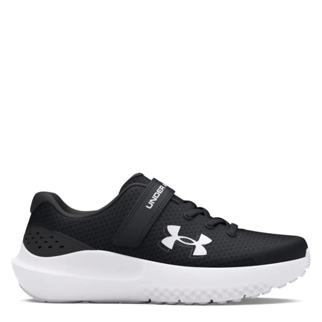Under Armour Surge 4 AC Running Shoes Unisex Childrens Black/White male 2 (34)