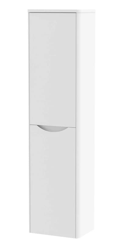 Balterley Bathroom Wall Hung 2 Door Tall Unit, Satin White, 356mm in White White Unisex