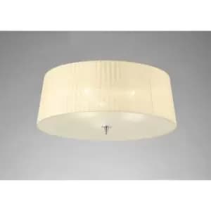 Ceiling light Loewe 3 bulbs E27, polished chrome with cream lampshade