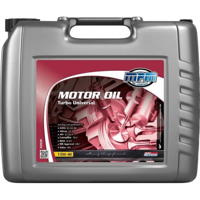 MPM 02020 Engine oil Motor Oil 15W-40 Turbo Universal Capacity: 20l, Contains mineral oil, Mineral Oil Engine Oil (1862)