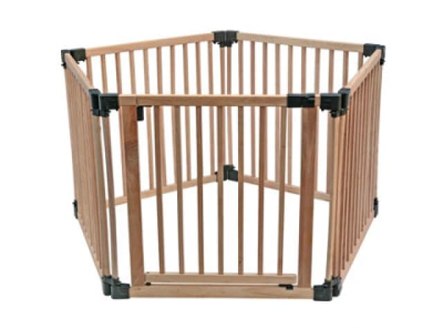 Safetots Wooden Play Den, Pentagon, 5 X 80Cm, Natural Wood, Play Den For Toddlers, Large Play Pen, Easy Installation