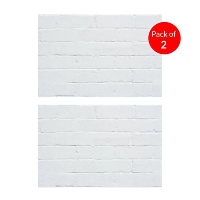 Ener-J Soft And Flexible White Pu Panel Stylish Faux Brick Texture Size:1200 X 600 X 3mm (Pack Of 2)