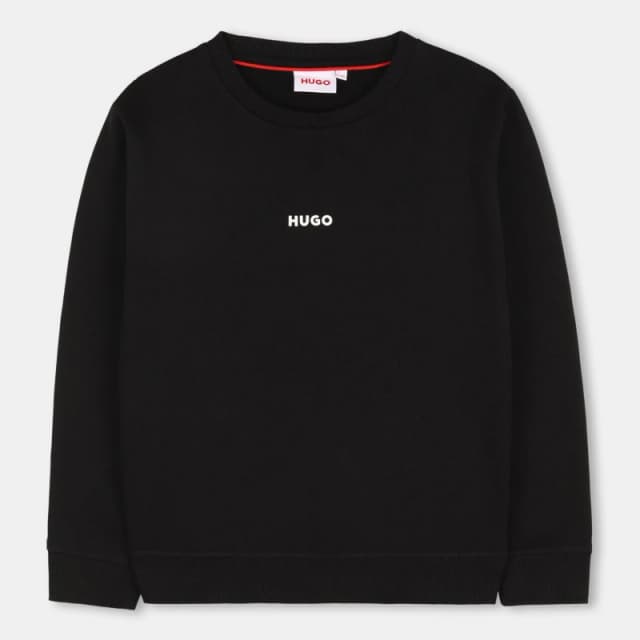 Hugo Kids Logo Crew-Neck Sweatshirt Black male 4Y