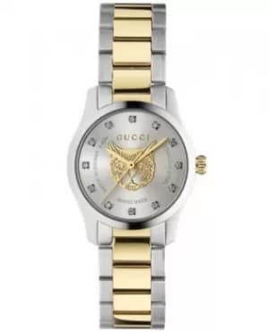 Gucci G-Timeless Silver Diamond Dial Stainless Steel Womens Watch YA1265016 YA1265016