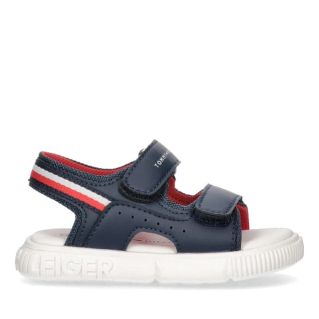 Tommy Hilfiger Velcro Stripe Sandals Infants Blue 800 male C4.5 (20.5)