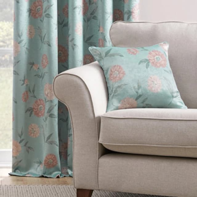 Dreams & Drapes 'Dahlia' Filled Cushion Duck Egg Blue