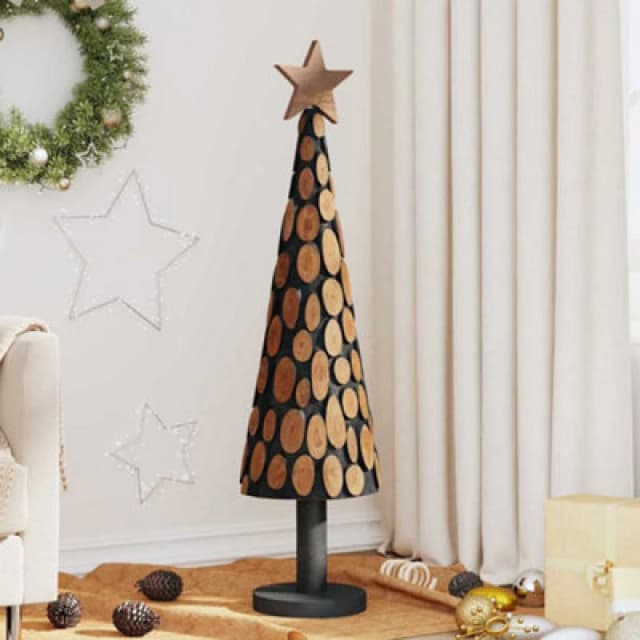 vidaXL Christmas Tree with Stand Brown 120 x 36cm Solid teak wood, Brown 42017945