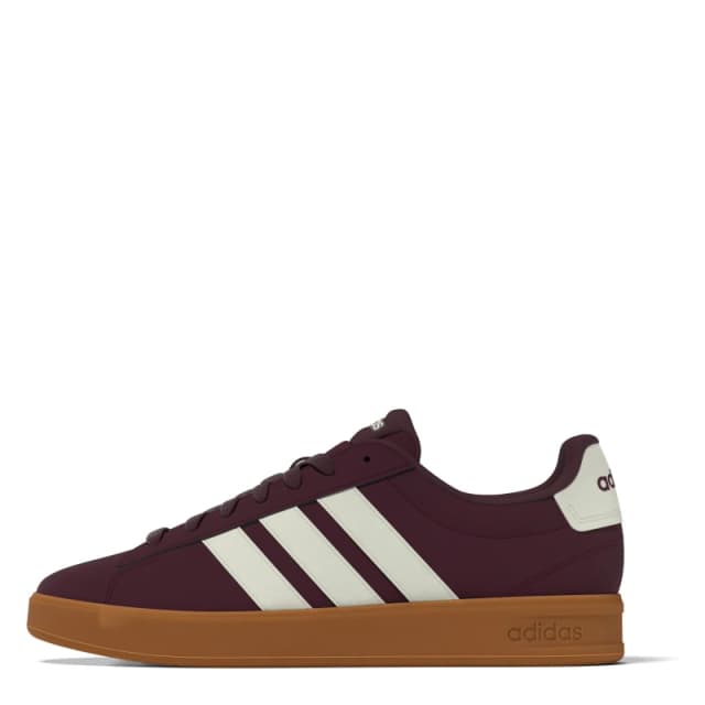 adidas Grand Court 2 Trainers Mens Maroon/Wht/Gum male 10 (44.7)