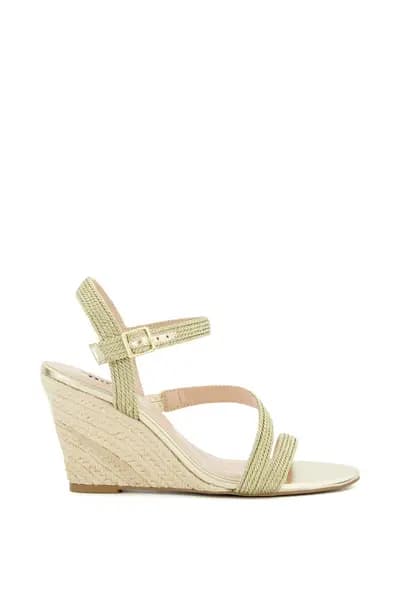 Dune London 'Kaia' Wedges Gold