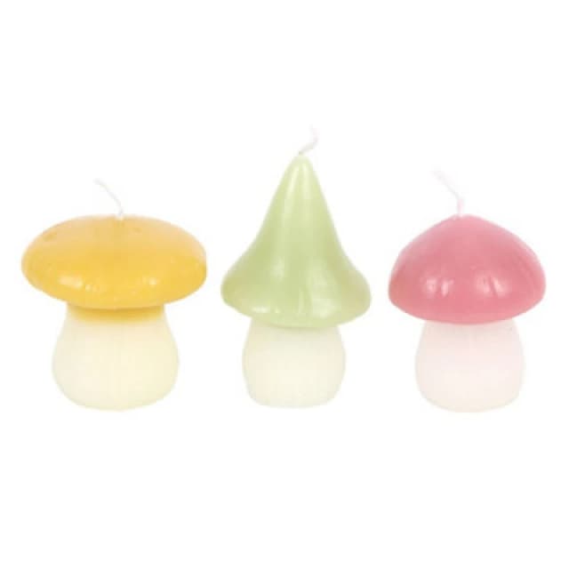 Something Different Something Different Mushroom Candles (Pack of 3) in Pink Pink One Size Unisex 5063806402701