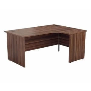 TC Office Right Hand Crescent Desk with Panel End Legs 1600 x 1200mm, Dark Walnut