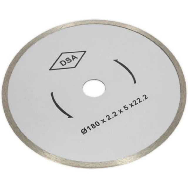 Loops 180mm x 22mm Bore Diamond Porcelain Tile Cutting Blade - Continuous Rimmed Disc Multi