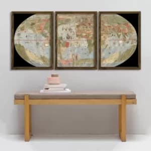 Map085 Multicolor Decorative Framed MDF Painting