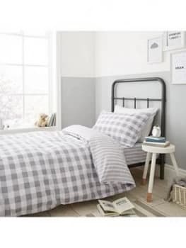 Bianca Cottonsoft Bianca Grey Check Duvet Cover Set