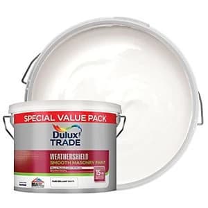 Dulux Trade Weathershield Smooth Masonry Paint - Brilliant White 7.5L