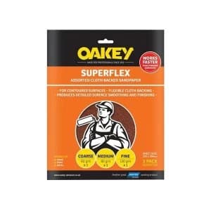 Oakey Superflex Cloth Backed Aluminium Oxide Sheets 230 x 280mm Assorted (3)