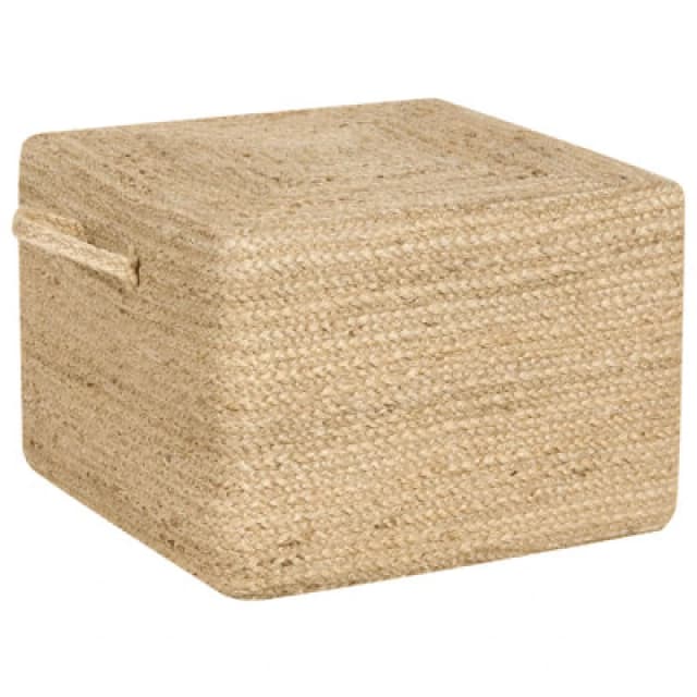 Beliani Mediterranean Pouffe Dhadar Jute Natural