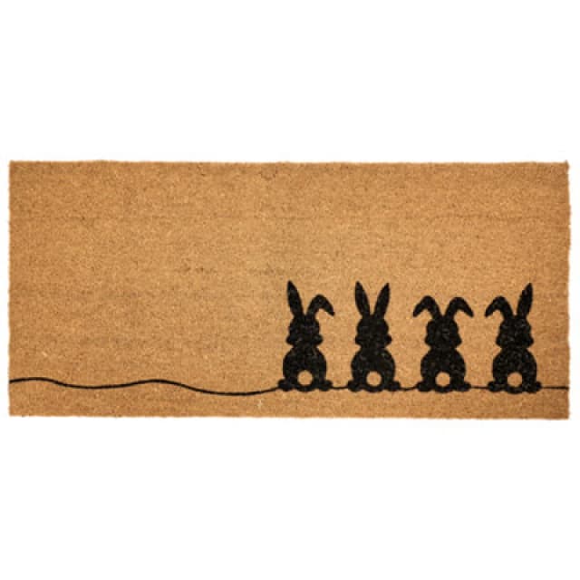 Beliani Doormat Pulian Natural 55 X 120 Cm Rabbit Coir