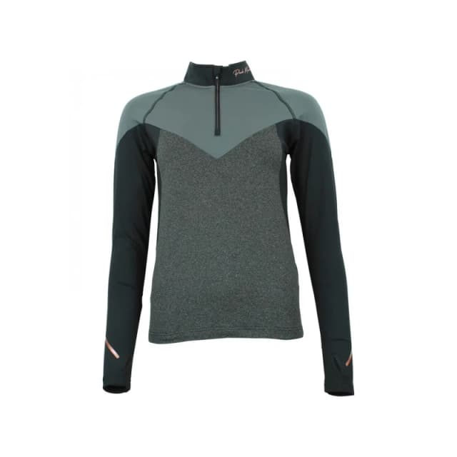 Womens 1st skin t-shirt with zip Peak Mountain Noir Female L