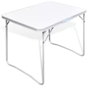 Foldable Camping Table with Metal Frame 80 x 60cm Vidaxl White