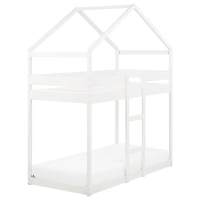 Beliani Bunk Bed House Pine Wood Labatut 90 X 200 Cm (Eu Single) White