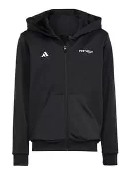 Boys, adidas Youth Predator Full Zip Hoody, Black, Size 11-12 Years