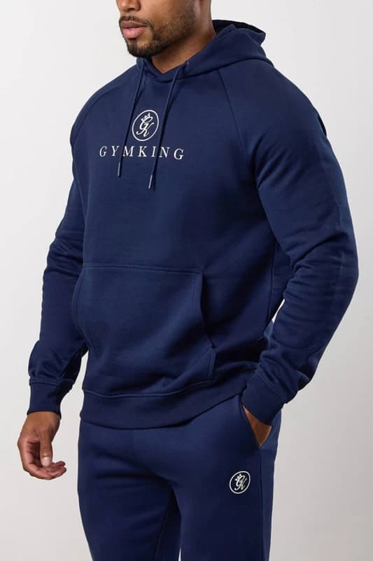GYM KING Mens Pro Logo Hood Navy Size: Small Navy Male S