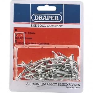 Draper Aluminium Pop Rivets 4.8mm 5.8mm Pack of 50