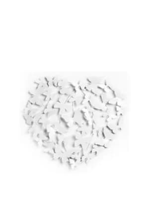 Hestia Heart Shaped Butterfly Cluster Metal 50cm Wall Art