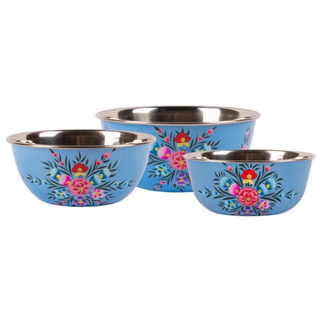 Billycan 3Pc Picnic Bowl Set - Ocean Pansy