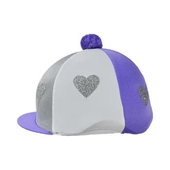 Hy Love Heart Glitter Helmet Cover - Purple