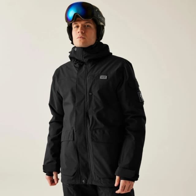 Dare 2b Dare 2b Men Twin Tip Waterproof Breathable Insulated Skiing Jacket in Jet Black Size: Small Jet Black S Male 5063516184225