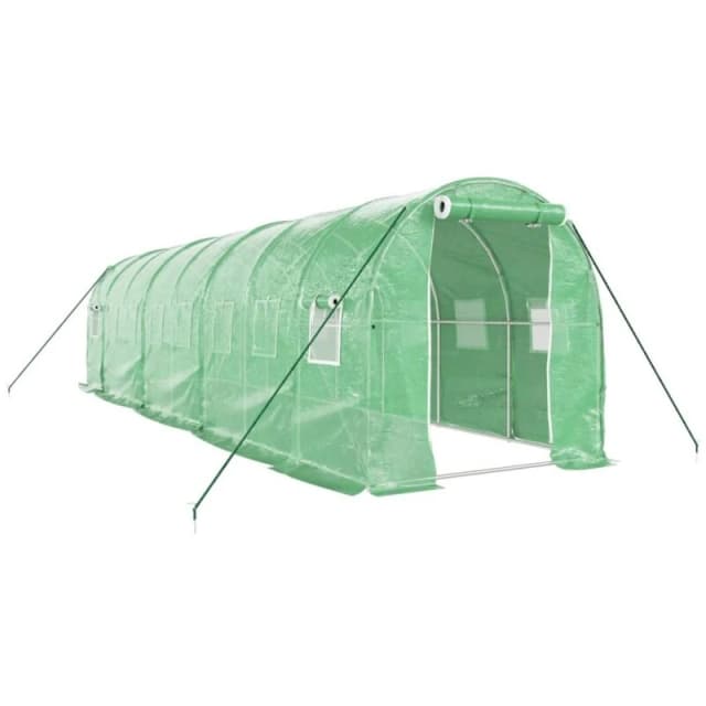 vidaXL Greenhouse with Steel Frame Green 16 m 8x2x2 m, Green 3188019