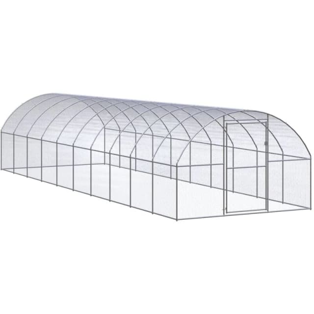 VIDAXL Outdoor Chicken Coop 3x10x2 m Galvanised Steel Vidaxl 8720286844908