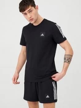 Adidas 3 Stripes T-Shirt - Black
