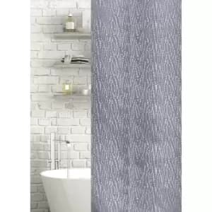 Showerdrape Waterfall Jacquard Polyester Shower Curtain - Grey