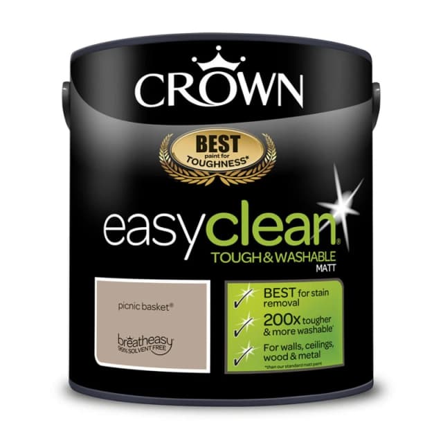 Crown Easyclean Matt Emulsion Paint, 2.5L, Picnic Basket