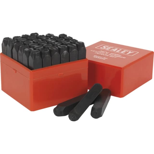 Loops 36 Piece Letter & Number Punch Set - 10mm Character Height - High Carbon Steel Metallics