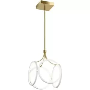 Elstead Quintessentiale - Quintiesse Kichler Ciri Integrated LED Pendant Ceiling Light White with Champagne Gold, 3000K
