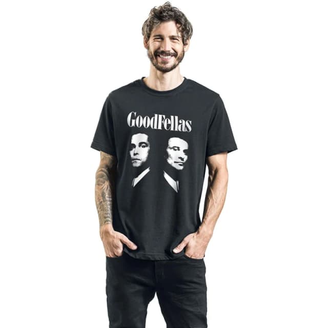 Goodfellas Mens Faces T-Shirt in Black Size: Small Black Male S