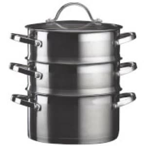 Denby Stainless Steel 3 Layer Steamer with Glass Lid